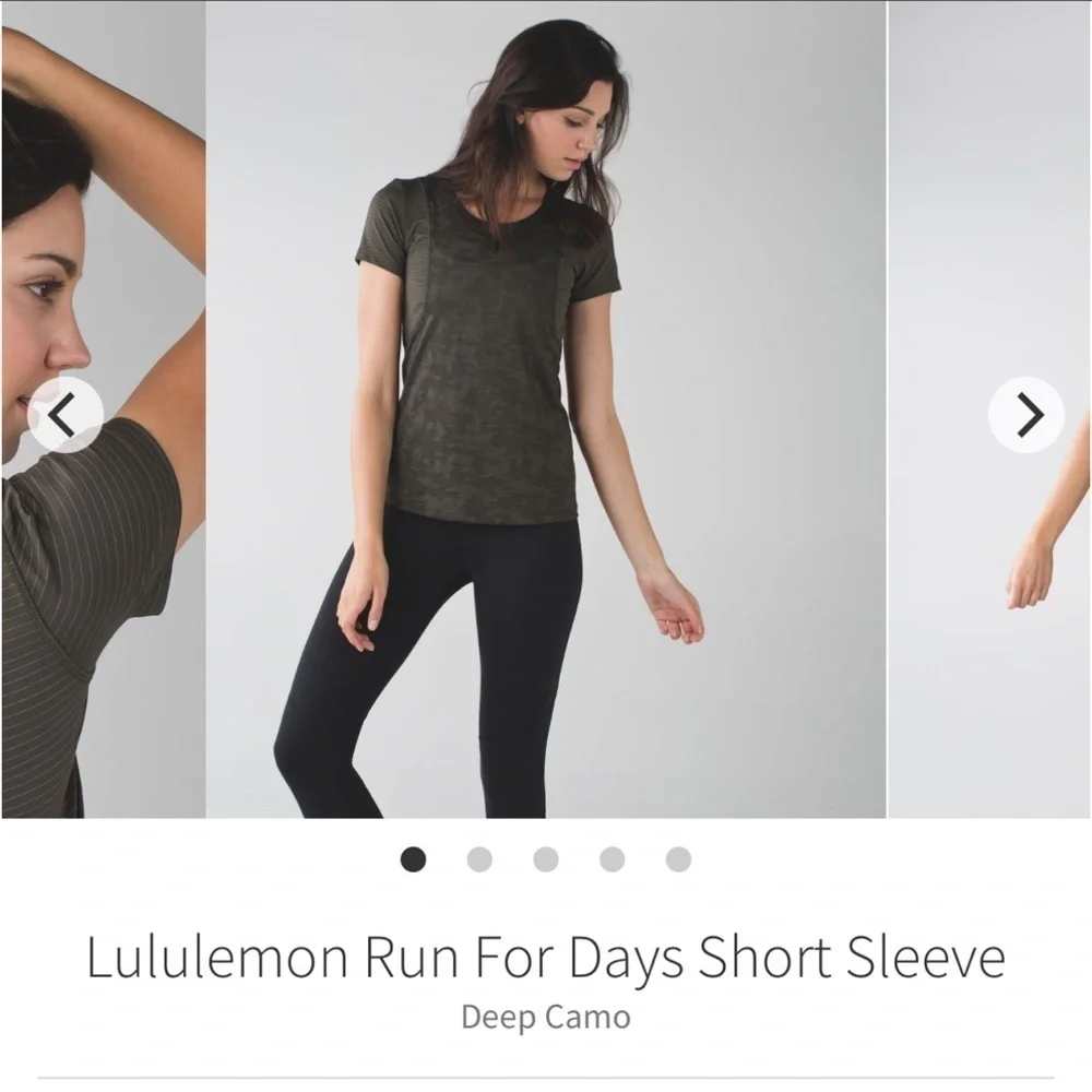 NWT Lululemon Run For Days Short Sleeve in Deep Camo